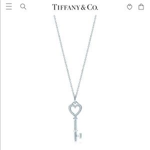 Tiffany’s heart diamond key charm necklace